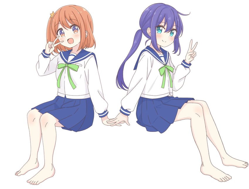 manaka ao and konohata mira (koisuru asteroid) drawn by mmiirrraa