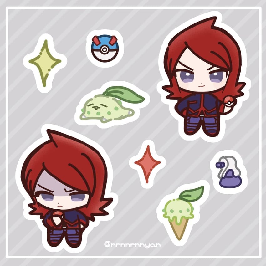 silver and chikorita (pokemon and 1 more) drawn by eneko_(olavcnkrpucl16a)