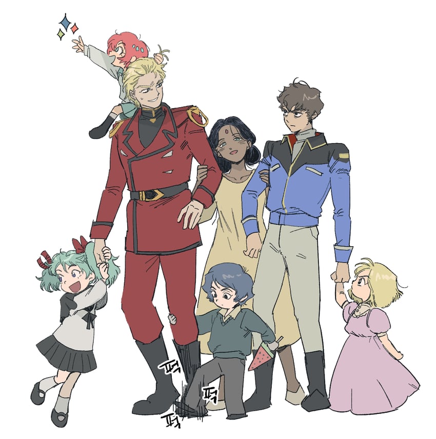 amate yuzuriha, char aznable, amuro ray, kamille bidan, sayla mass, and 3 more (gundam and 4 more) drawn by baegopayohungry
