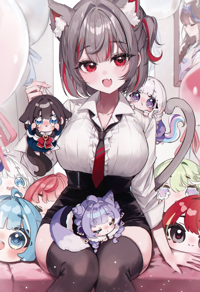 akane lize, tenko shibuki, airi kanna, shirayuki hina, yuzuha riko, and 5 more (stellive) drawn by bbeedol