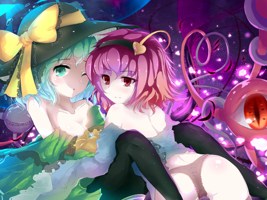 komeiji koishi and komeiji satori (touhou) drawn by blizzomos