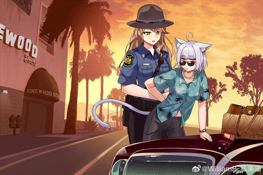 missouri, atlanta, and tommy vercetti (warship girls r and 3 more) drawn by williamb