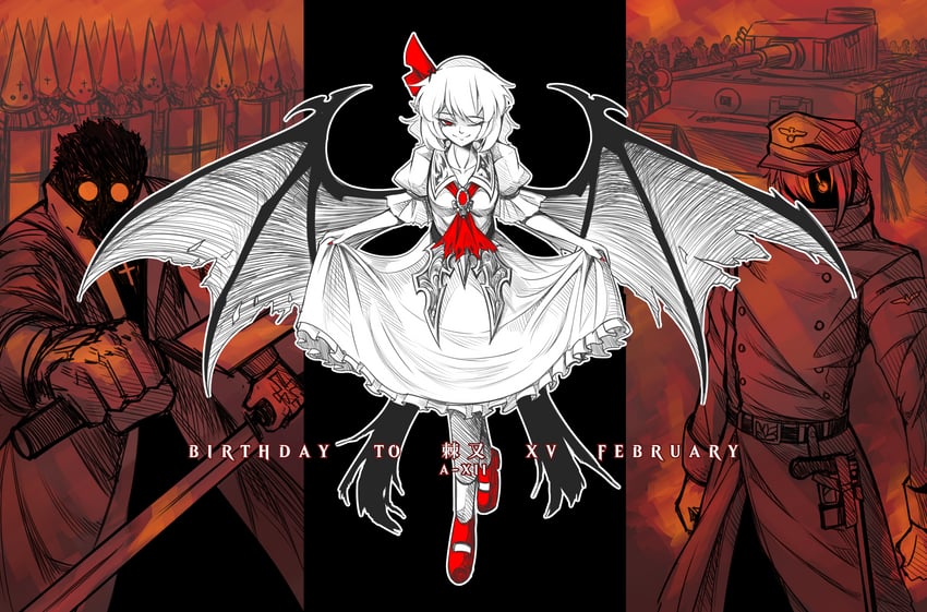 remilia scarlet, alexander anderson, and captain (touhou and 1 more) drawn by a-xii