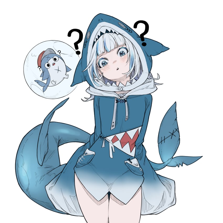 gawr gura and bloop (hololive and 1 more) drawn by igonnaswing