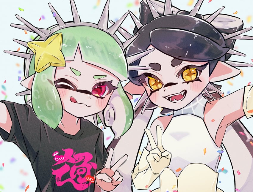inkling player character, inkling girl, and callie (splatoon and 1 more) drawn by motuko1037