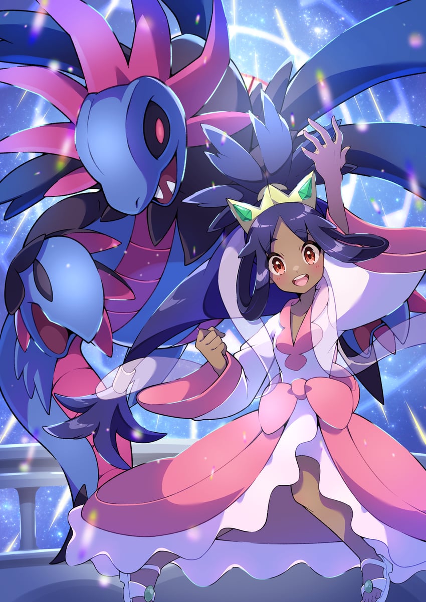 iris and hydreigon (pokemon and 1 more) drawn by pon_yui
