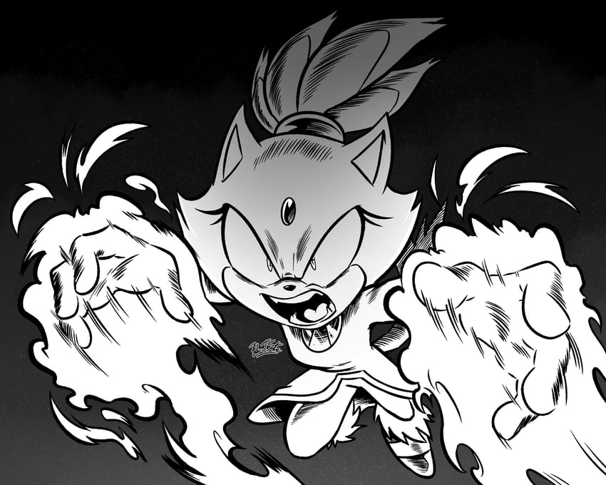 blaze the cat (sonic) drawn by brandon_santiago