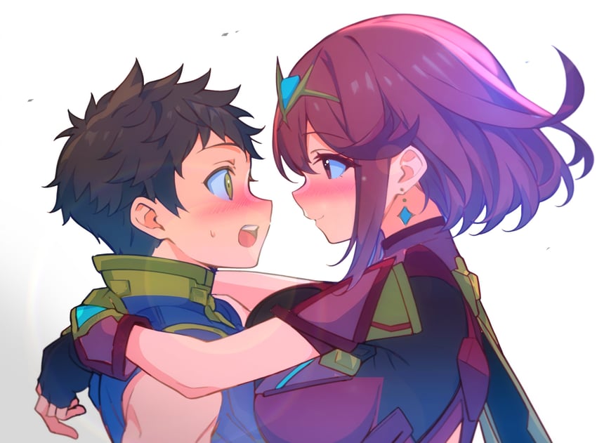 pyra and rex (xenoblade chronicles and 1 more) drawn by kakk_e