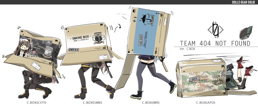 hk416, ump45, ump9, and g11 (girls' frontline and 1 more) drawn by haguruma_c