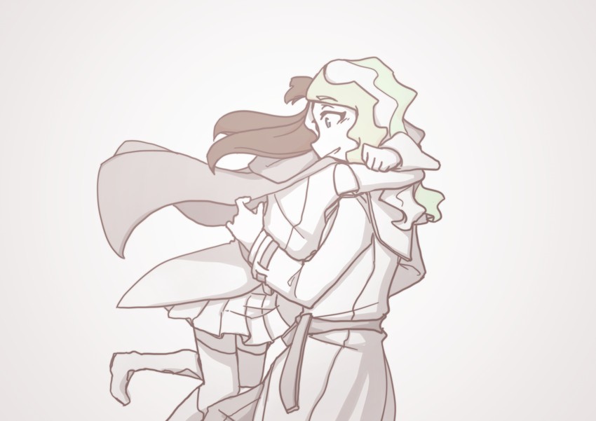 kagari atsuko and diana cavendish (little witch academia) drawn by usbfan