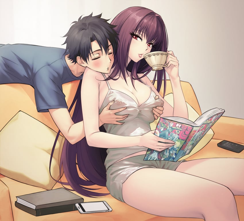 fujimaru ritsuka and scathach (fate and 1 more) drawn by dynamitenatalia