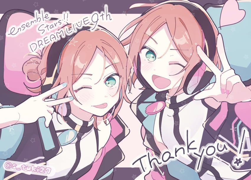 aoi hinata and aoi yuta (ensemble stars!) drawn by satsuki_(s_tuki27)