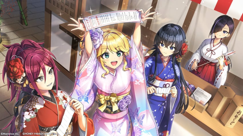 izumi kiri, kurenashi yuuri, kurose minami, and hagane otsuki (dolphin wave) drawn by ootomo_takuji
