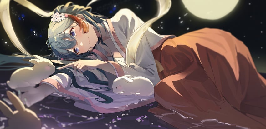 hatsune miku and chuushuu meigetsu miku (vocaloid) drawn by deceit_(decit)