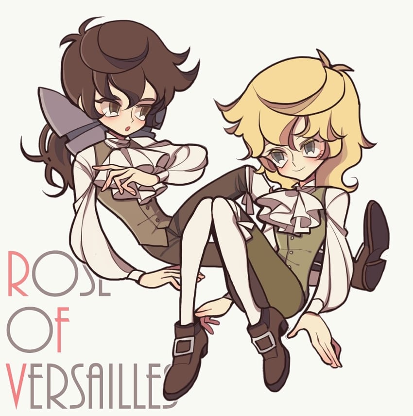 oscar francois de jarjayes and andre grandier (versailles no bara) drawn by meremero