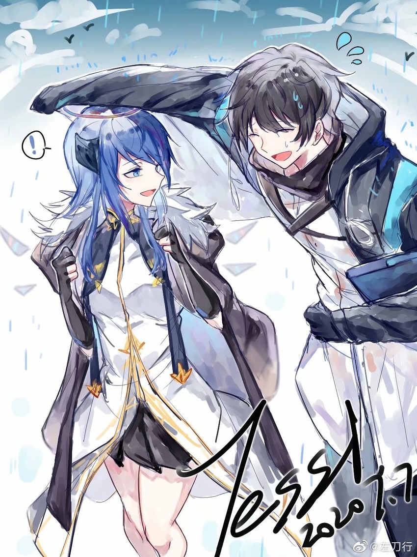 doctor, mostima, and male doctor (arknights) drawn by zuo_daoxing
