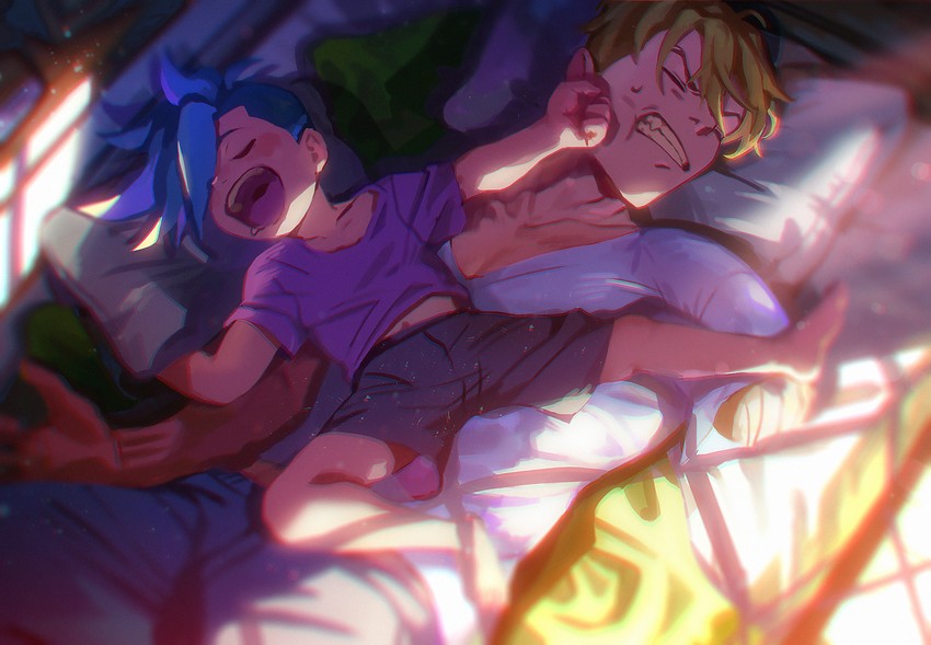 galo thymos and kray foresight (promare) drawn by meipu_hm