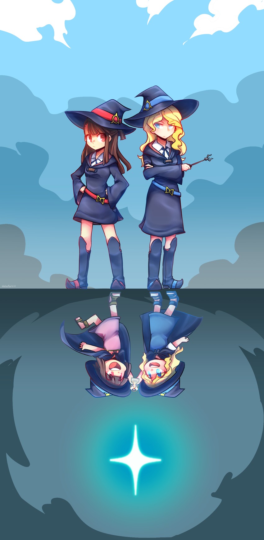 kagari atsuko and diana cavendish (little witch academia) drawn by nekotaririn
