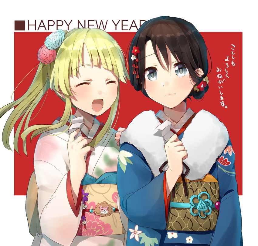 tsurumaki kokoro and okusawa misaki (bang dream!) drawn by harusawa