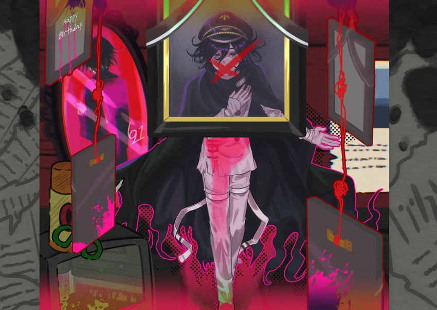 oma kokichi (danganronpa and 1 more) drawn by jjigjjikk