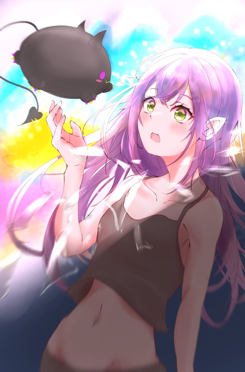 tokoyami towa and bibi (hololive) drawn by hanuke