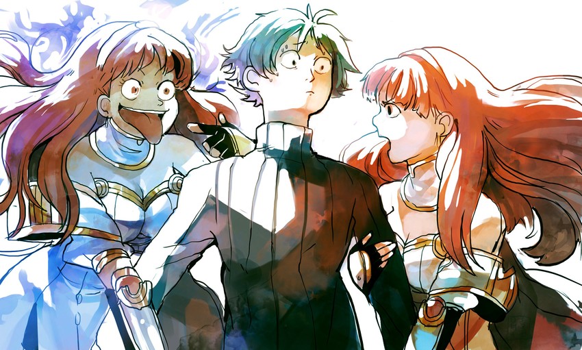 celica and alm (fire emblem and 2 more) drawn by lady_kuki