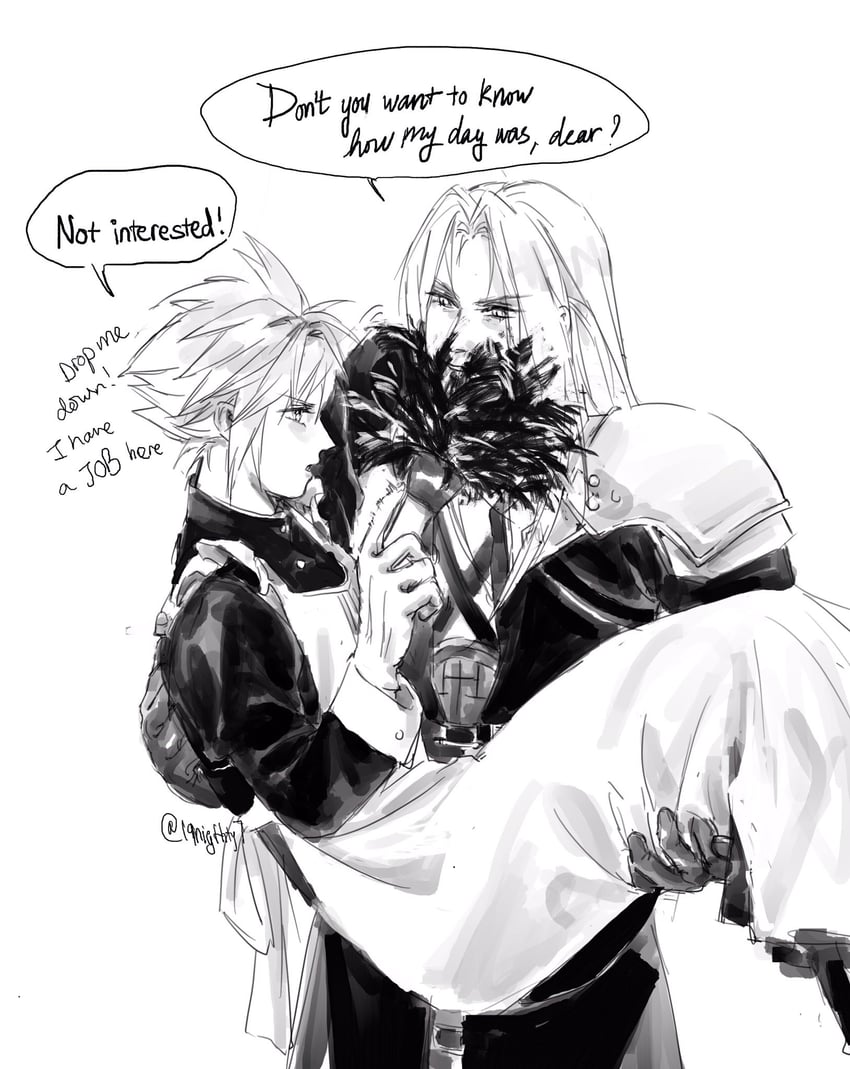 cloud strife and sephiroth (final fantasy and 1 more) drawn by 19nighty7