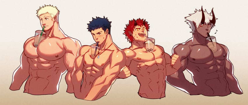 radian, floody, shuten douji, and vitos (paradiso guardian) drawn by lvlv