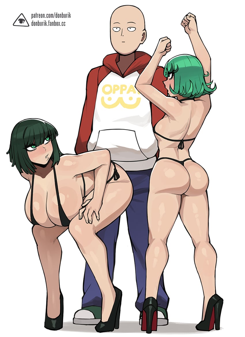 tatsumaki, fubuki, and saitama (one-punch man and 1 more) drawn by donburi_(donburikazoku)