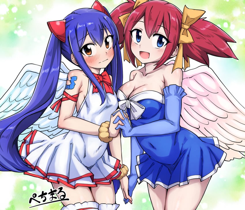 wendy marvell and sheria blendy (fairy tail) drawn by pechimaru