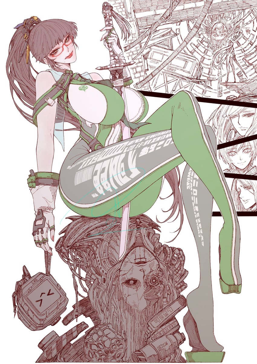 eve, raven, lily artemis ii, tachy, d1g-g2r, and 1 more (stellar blade) drawn by jun_wu_mo