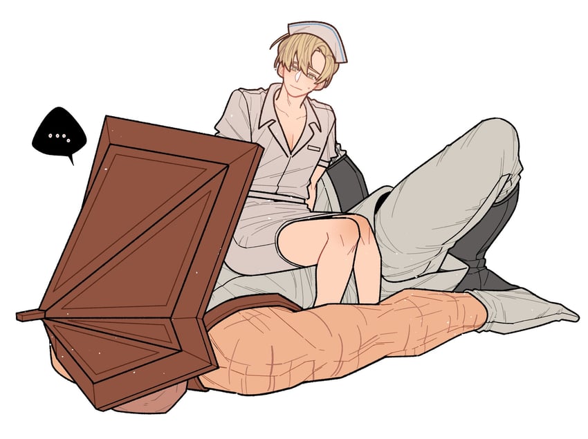 pyramid head and james sunderland (silent hill and 1 more) drawn by bbiiyak