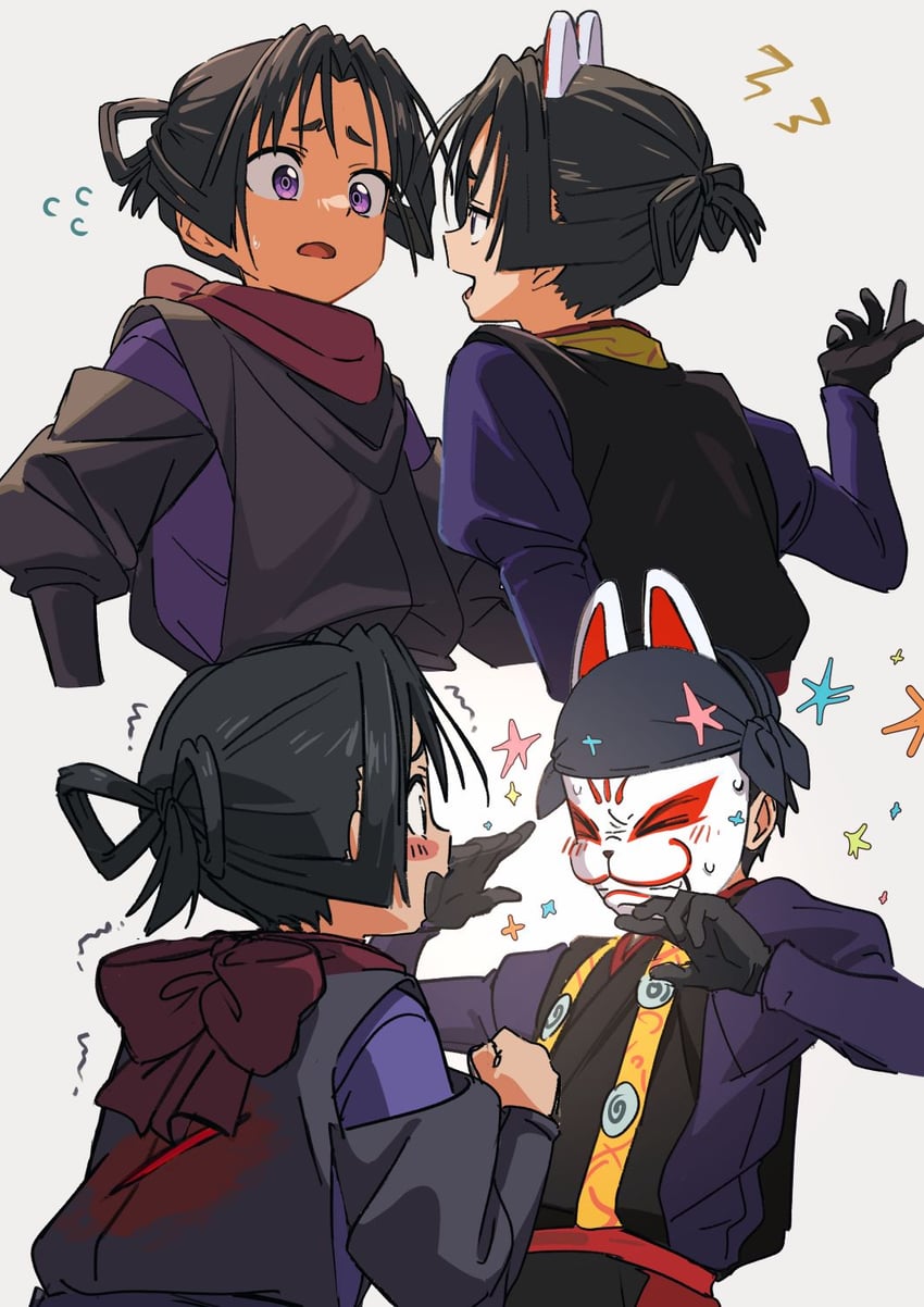 houjou tokiyuki and kazama genba (nige jouzu no wakagimi) drawn by hajikkoneko
