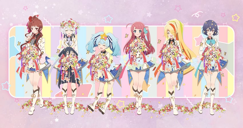 konno junko, minamoto sakura, mizuno ai, nikaidou saki, hoshikawa lily, and 2 more (zombie land saga)