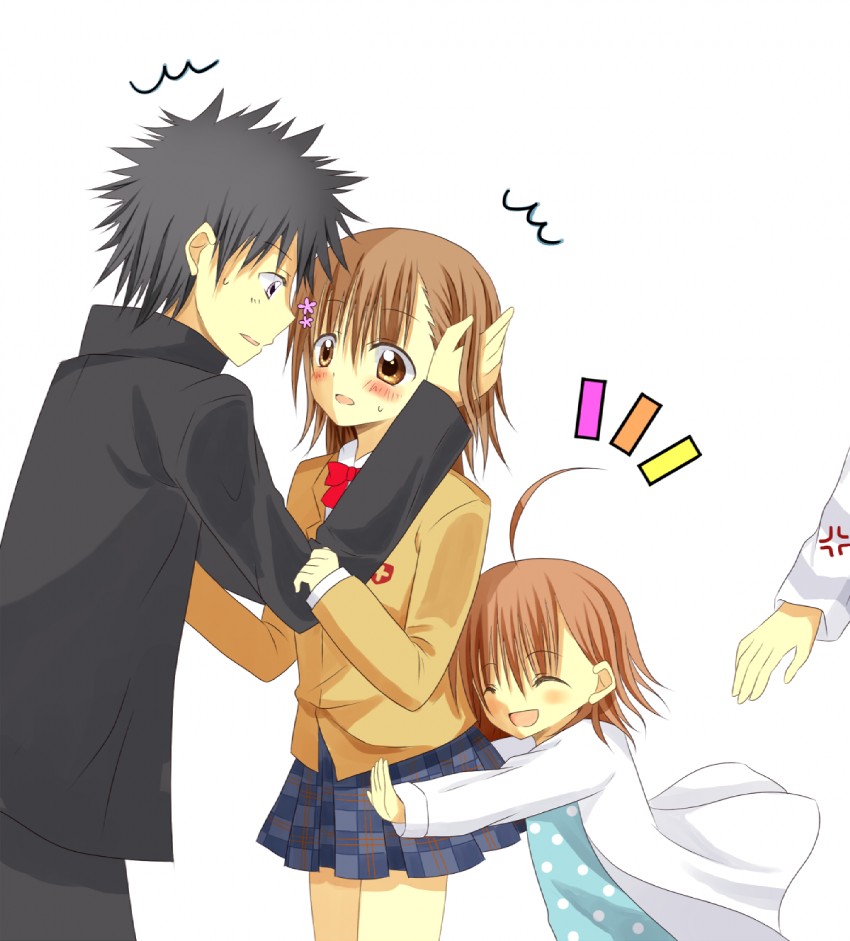 misaka mikoto, kamijou touma, accelerator, and last order (toaru majutsu no index) drawn by pppi3104