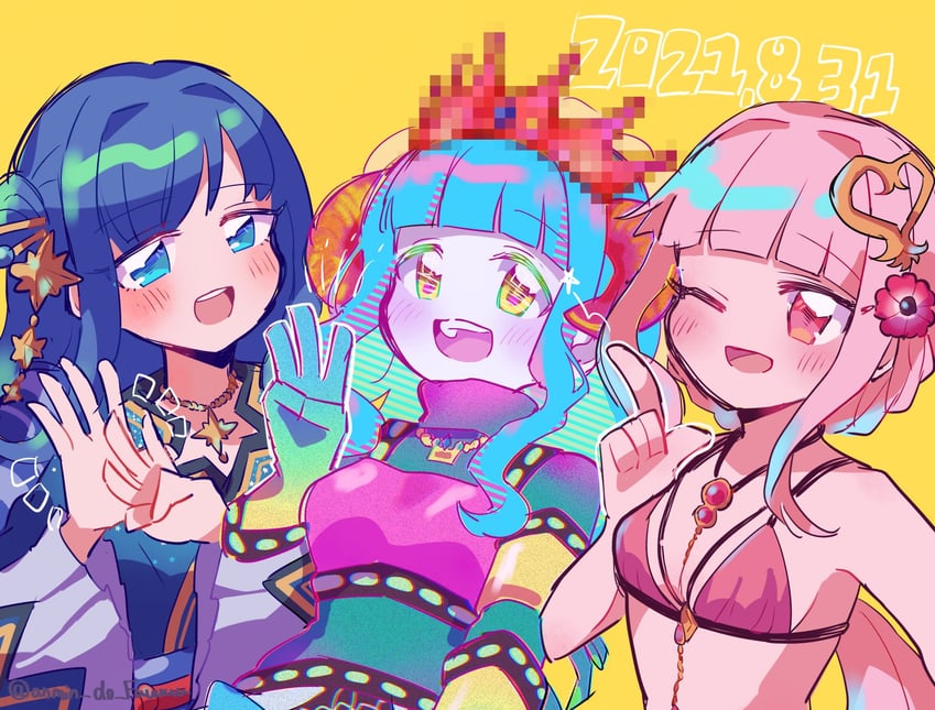 tamaki iroha, nanami yachiyo, futaba sana, and uwasa no sana (mahou shoujo madoka magica and 1 more) drawn by takenoko_mgrc