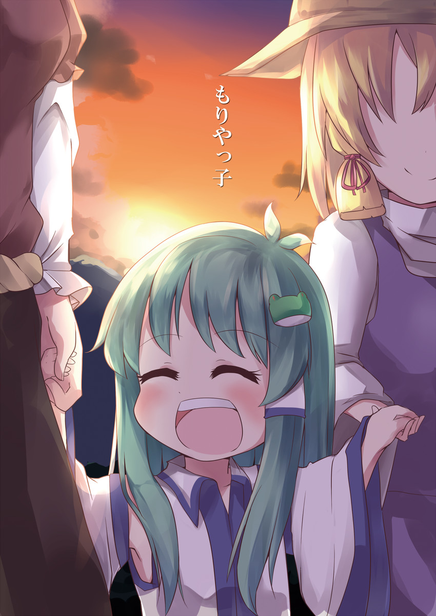 kochiya sanae, moriya suwako, and yasaka kanako (touhou) drawn by soramuko
