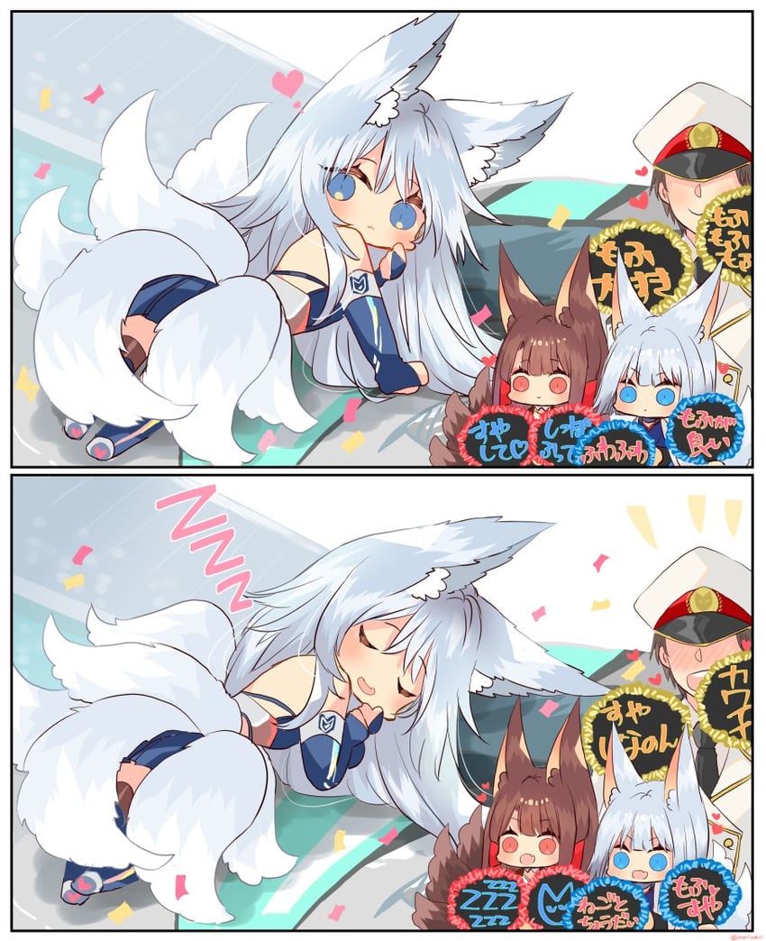 commander, kaga, akagi, and shinano (azur lane) drawn by putimaxi