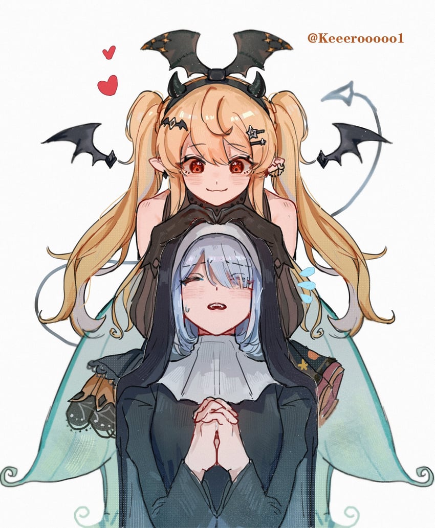elira pendora and pomu rainpuff (nijisanji and 1 more) drawn by xiongbingbisata