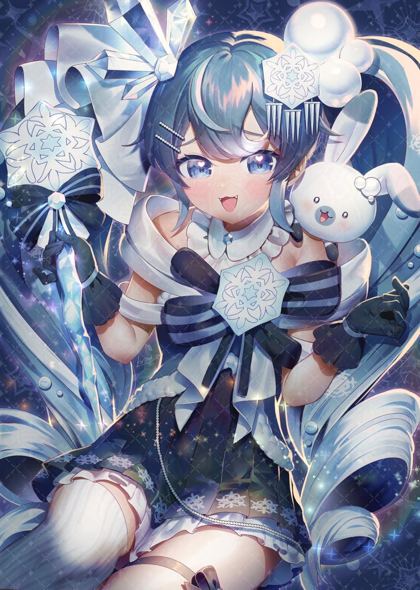 hatsune miku, yuki miku, and rabbit yukine (vocaloid) drawn by kirisaki_shuusei