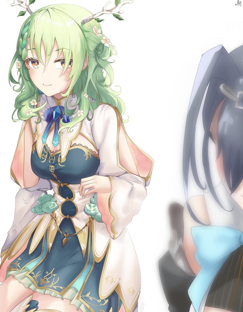 ouro kronii and ceres fauna (hololive and 1 more) drawn by aneshoq