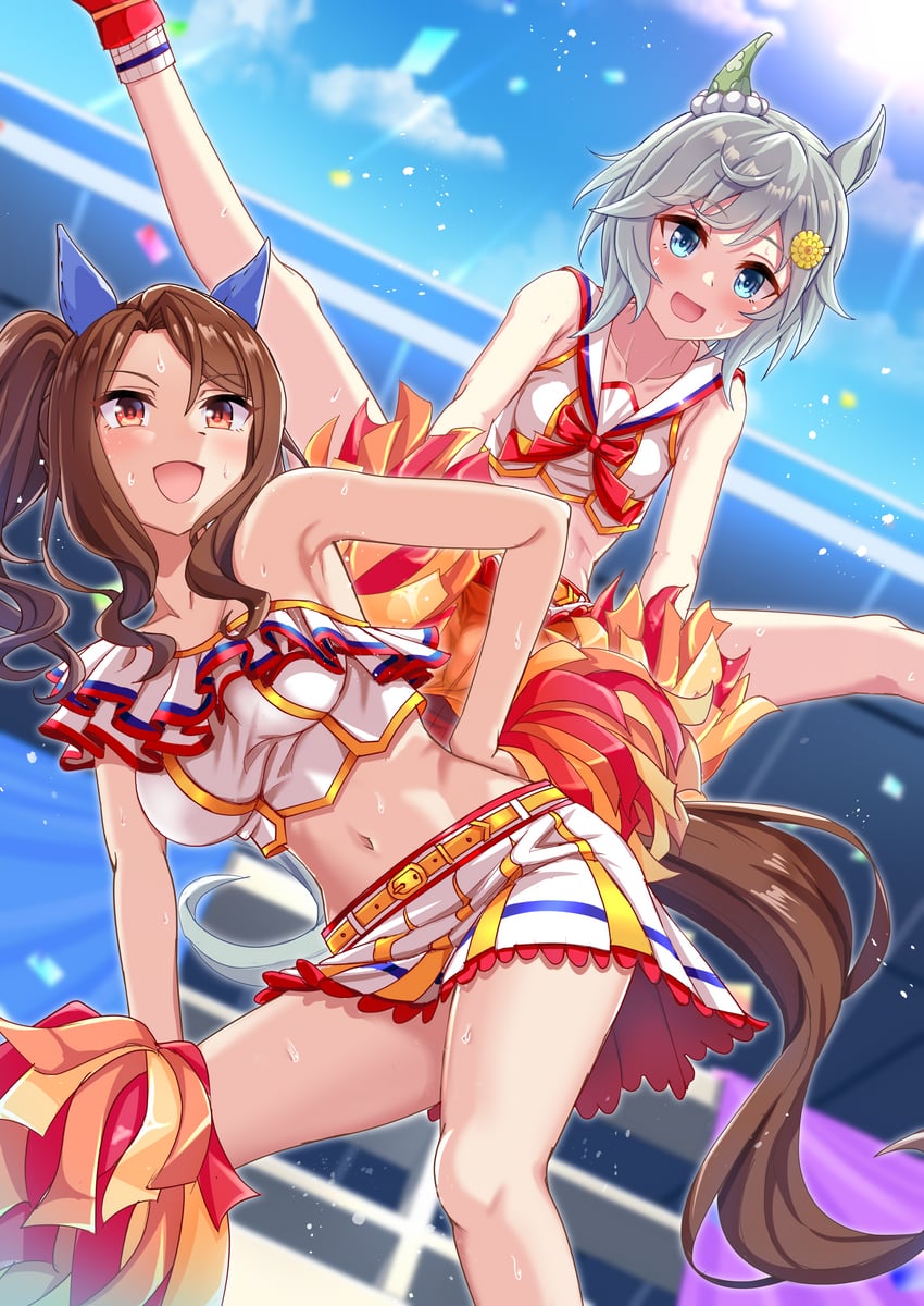 king halo, seiun sky, and nice nature (umamusume) drawn by zenrakishi