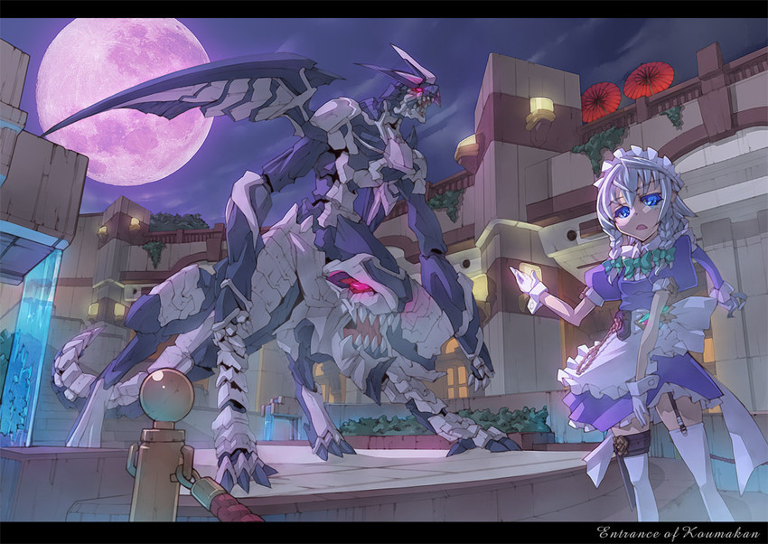 izayoi sakuya and omega weapon (touhou and 2 more) drawn by mk-5