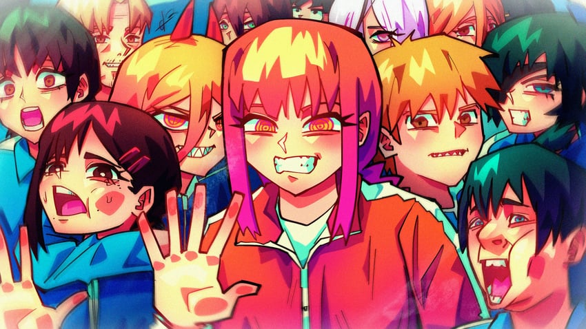 makima, power, denji, reze, higashiyama kobeni, and 7 more (chainsaw man and 1 more) drawn by alpharecdyt