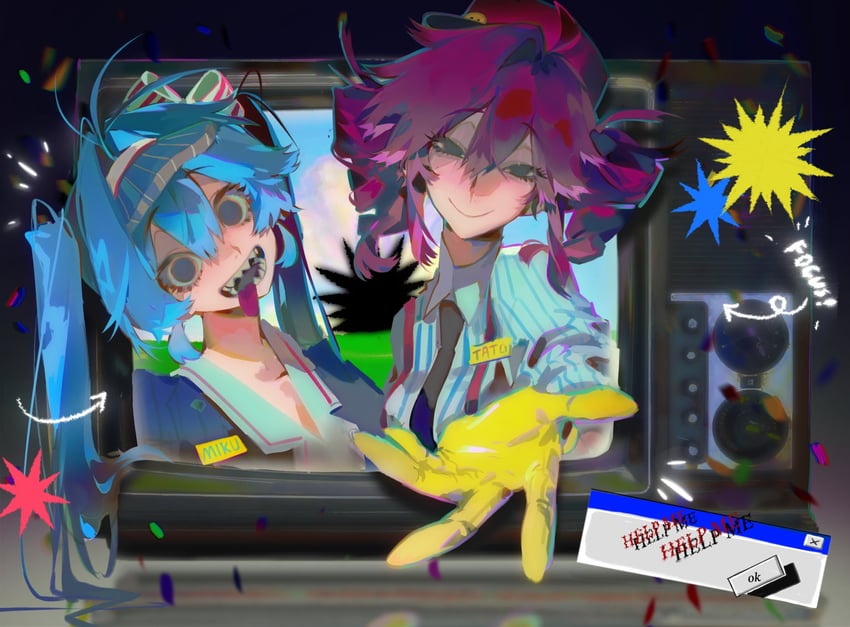 hatsune miku and kasane teto (vocaloid and 7 more) drawn by mr.cockroach