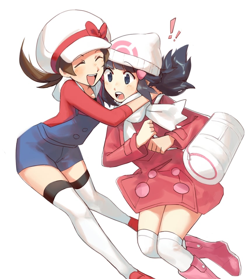 dawn and lyra (pokemon and 3 more) drawn by gummy_(puffaluficus)