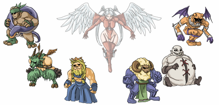 ultima, wiegraf folles, hashmal, cuchulainn, and adramelech (final fantasy and 1 more) drawn by koume-i