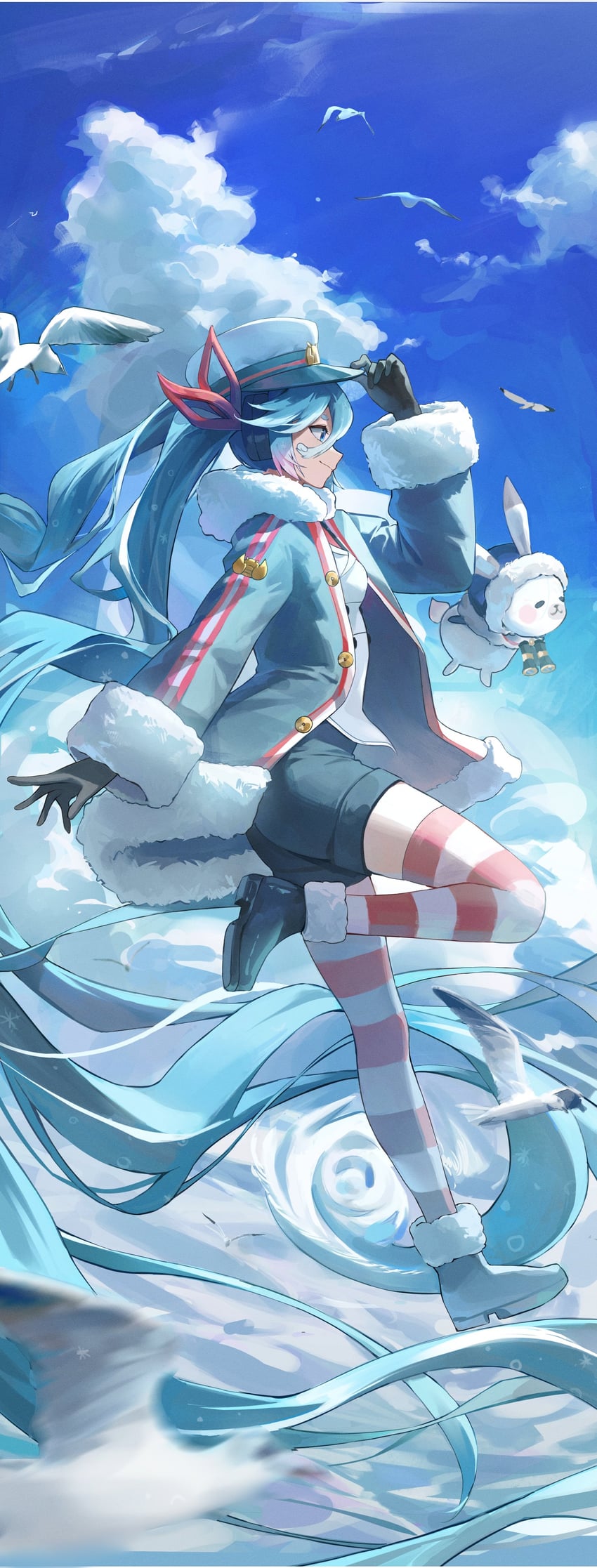 hatsune miku, yuki miku, and rabbit yukine (vocaloid) drawn by dasha