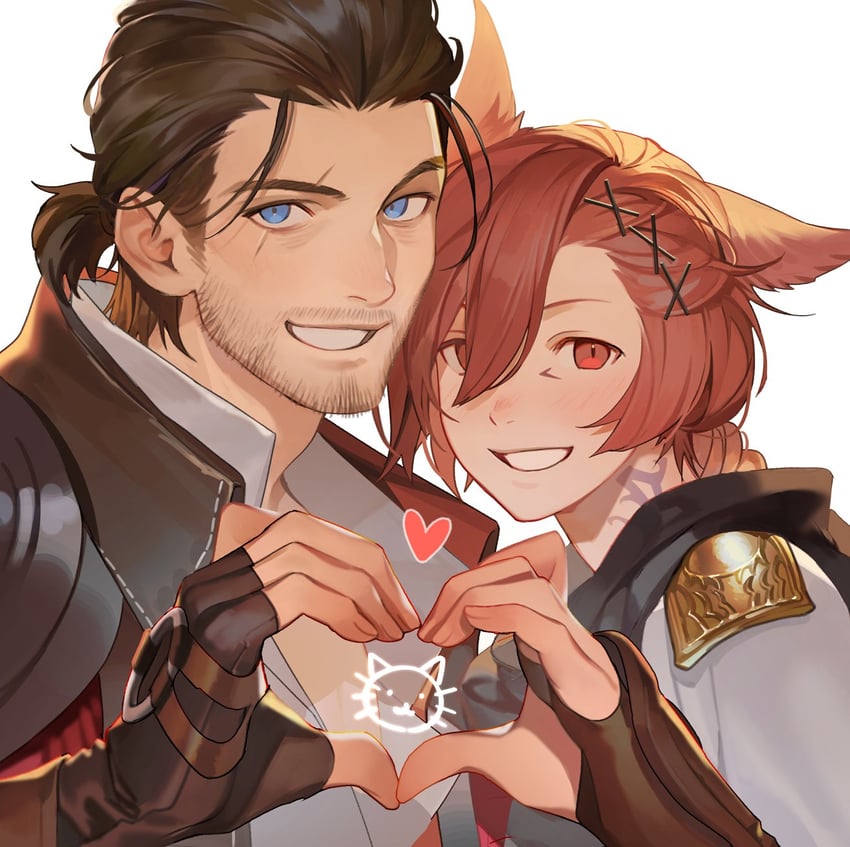 warrior of light, g'raha tia, and adventurer (final fantasy and 1 more) drawn by ffxivys