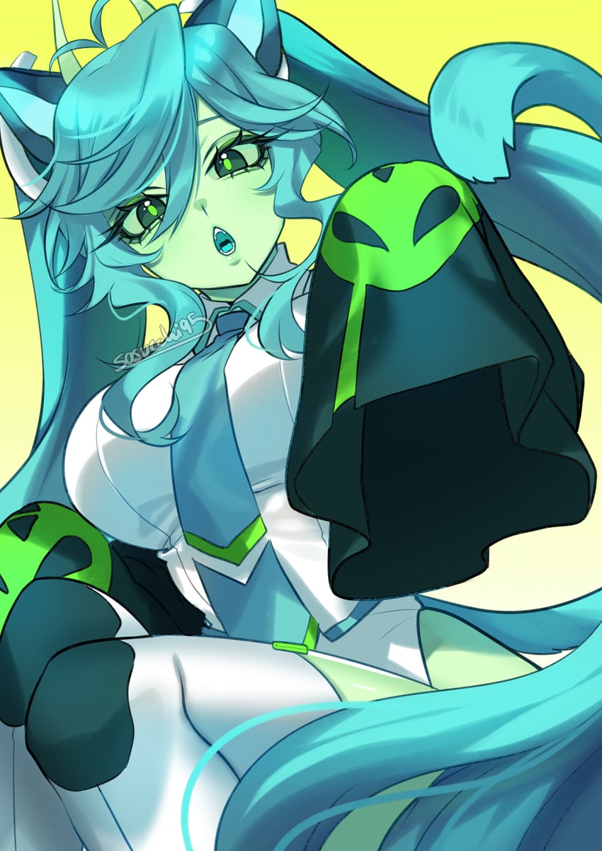 hatsune miku and glorpi miku (vocaloid) drawn by sasucchi95